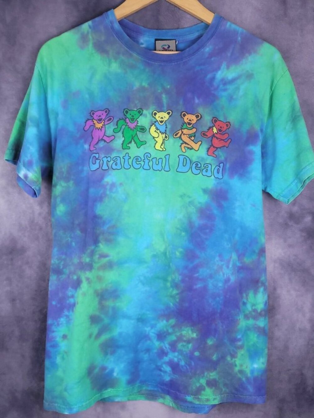 Vintage 90s Liquid Blue silver tag Grateful Dead dancing bears tie dye shirt